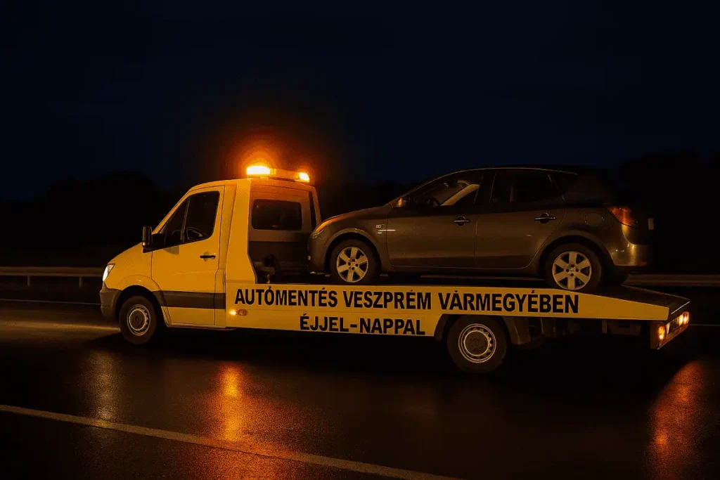 Autómentés Veszprém Vármegyében éjjel-nappal